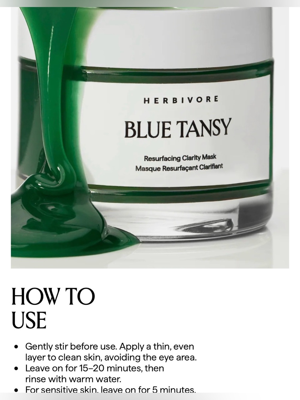 2 x Herbivore Blue Tansy Resurfacing Clarity Mask - New in Box - Picture 3 of 4